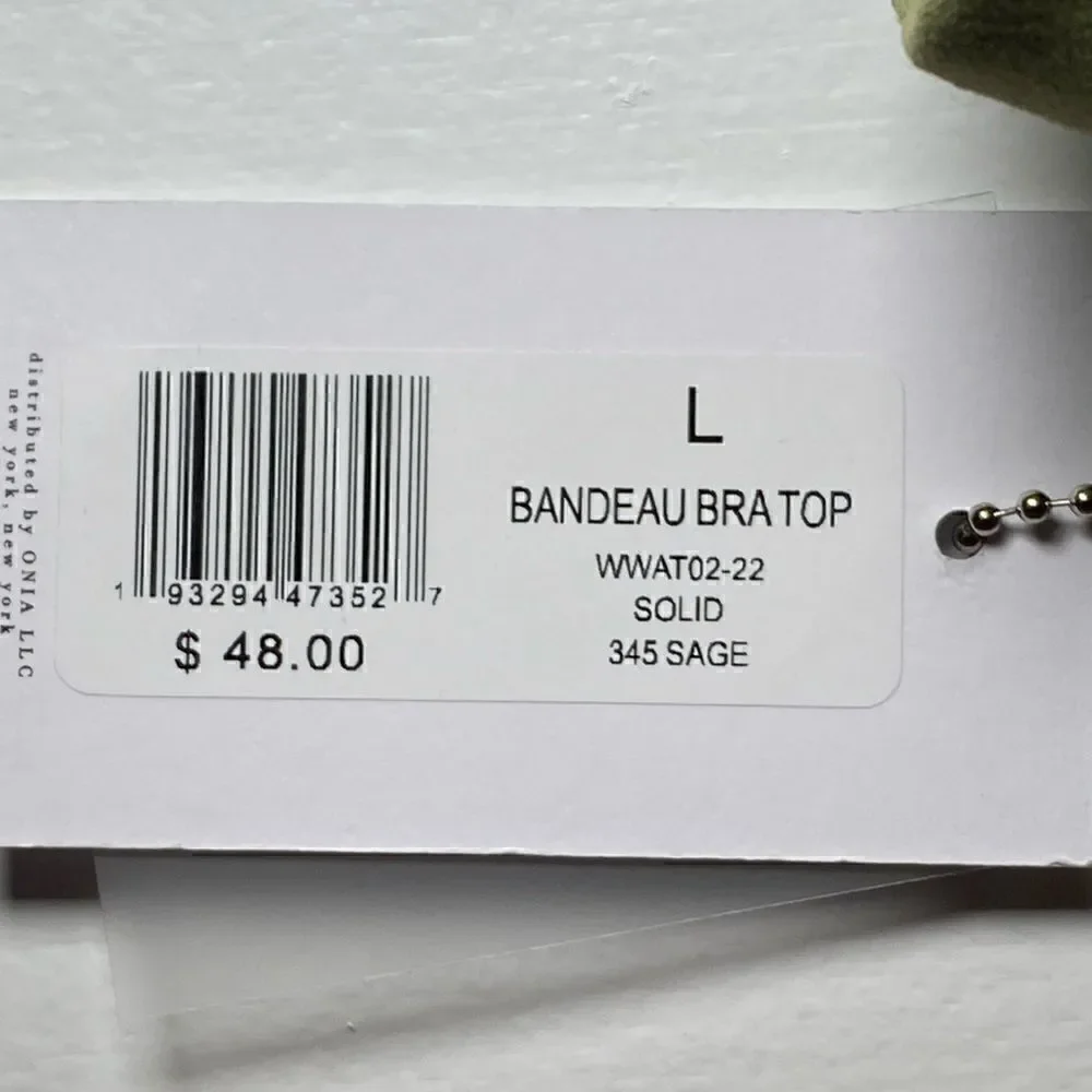 NWT WEWOREWHAT Bandeau Bra Top Sage Green Women’s Size Large